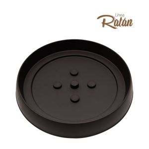 Base de macetero RATAN redonda color café de 32 cm. - CASA PICA