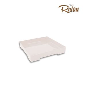 Base de macetero RATAN cuadrada color beige de 13 cm. - CASA PICA