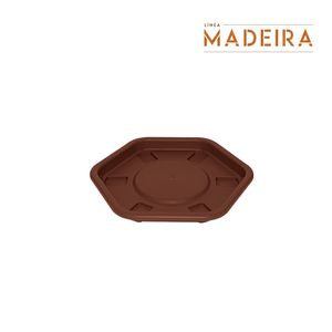 Base de macetero MADEIRA mediana hexagonal color café oscuro. - CASA PICA