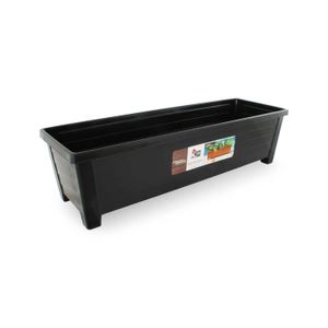 Macetero MADEIRA rectangular grande de 25 lts color café oscuro. - CASA PICA