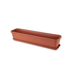 Macetero MAGNOLIA rectangular de 9 lts color terracota. - CASA PICA