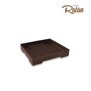 Base de macetero RATAN cuadrada color café de 13 cm. - CASA PICA