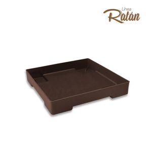 Base de macetero RATAN cuadrada color café de 21 cm. - CASA PICA