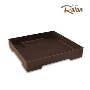 Base de macetero RATAN cuadrada color café de 32 cm. - CASA PICA
