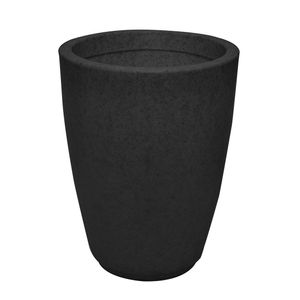 Macetero DECO STONE JADE bajo de 27 lts color negro. - CASA PICA