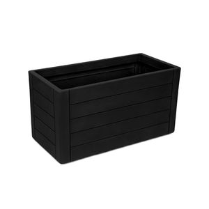 Macetero DECO STONE rectangular de 60 lts color negro. - CASA PICA