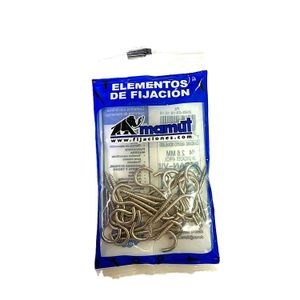 Cáncamo abierto niquelado #4. Pack x 24 unidades. - DISMAC