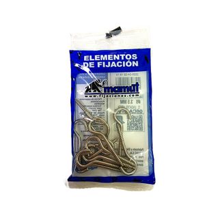Cáncamo abierto niquelado #6. Pack x 12 unidades. - DISMAC