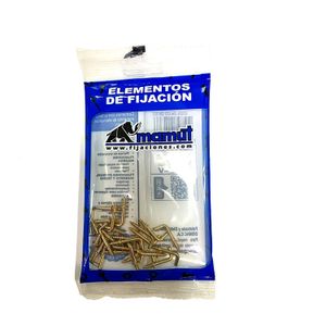Cáncamo dorado tipo L y rosca de fijación con tope de 1/2". Pack x 24 unidades. - DISMAC