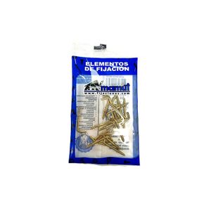 Cáncamo dorado tipo L y rosca de fijación con tope de 3/4". Pack x 18 unidades. - DISMAC