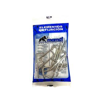 Cáncamo en L niquelado con tope de 1-1/4". Pack x 12 unidades. - DISMAC