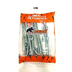 Gancho J para techo con tuerca de 1/4" x 4". Pack x 10 unidades. - DISMAC