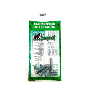 Perno cabeza redonda combinada mixta galvanizada de 1/4" x 1". Pack x 4 unidades. - DISMAC
