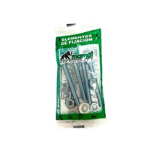 Perno hexagonal con tuerca y arandela plana de 5/16". Pack x 4 unidades. - DISMAC