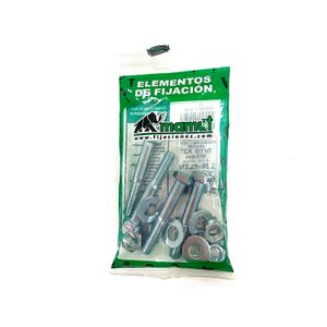 Perno hexagonal con tuerca y arandela plana de 5/16" x 2". Pack x 4 unidades. - DISMAC