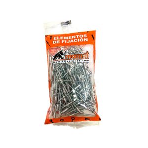 Remache pop de 1/8" x 1/2". Pack x 100 unidades. - DISMAC