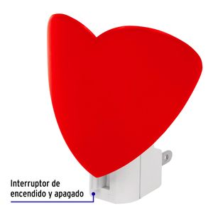 Luz de noche con lámpara E12, corazón - VOLTECK