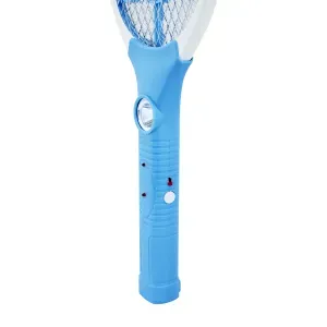 Raqueta Matainsectos Azul Recargable C/Luz - OK POWER