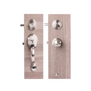 Juego de entrada principal con pomo y cerrojo de seguridad GRECIA + 5 llaves. - DURALOCK