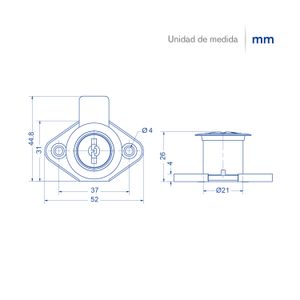 Cerradura 1560 para muebles en general con cilindro de 7/8" latonado. - GATO