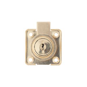 Cerradura 1550 para muebles en general con cilindro de 7/8" latonado. - GATO