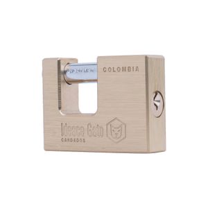Candado anticizalla rectangular de 80 mm con cuerpo y mecanismo de latón. - GATO
