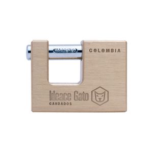 Candado anticizalla rectangular de 60 mm con cuerpo y mecanismo de latón. - GATO