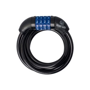 Candado de combinación con cable de acero de 8 mm x 150 cm de largo con 4 diales. - GATO