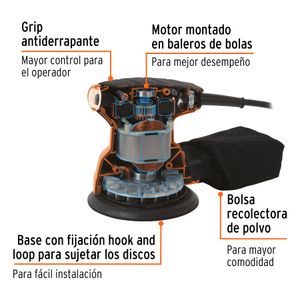 Lijadora roto orbital 5" 260 W, profesional - TRUPER