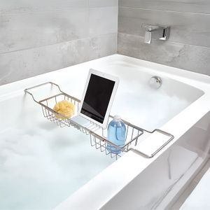 Organizador de baño EVERETT extensible con acabado satinado. - INTER DESIGN