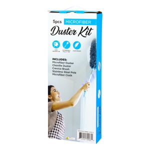 Kit de plumero de limpieza de 5 piezas hecho a base de microfibra. - KOLE IMPORTS