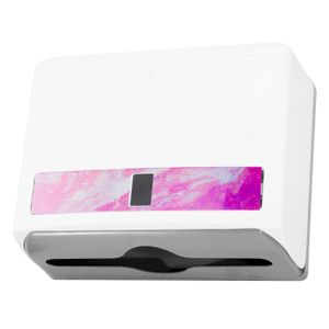 Dispensador plástico blanco con gris para papel toalla. - WRT