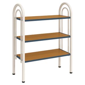 Zapatera metálica de 3 niveles con repisas de madera. - K HOME