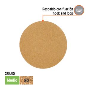 Pack de 5 discos de lija grano de N80, fabricado de óxido de aluminio. - TRUPER