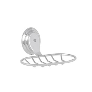 Jabonera metálica AQUA tipo rejilla de acabado cromo con soporte resistente. - FOSET