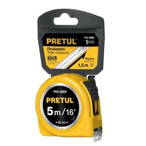 Flexómetro de 5 m con cinta de 19 mm, fabricado en ABS resistente. - PRETUL