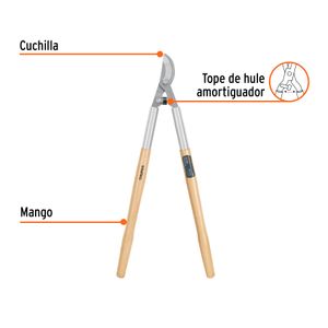 Tijera de poda de 2 manos CLASSIC con capacidad de corte: 38 mm (1-1/2") y mango de 21". - TRUPER
