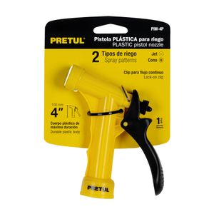 Pistola de riego de 4" con cuerpo plástico y cabezal con 2 funciones. - PRETUL