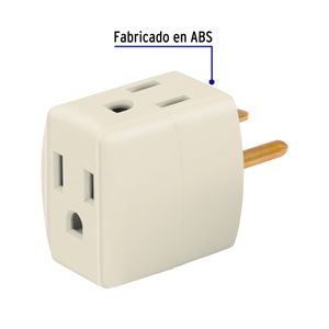 Multitoma triple de pared tipo cubo de 127V a 15 Amp. - VOLTECK