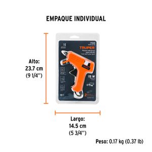 Pistola eléctrica para silicón con medida de 5/16" (barras de silicón de 8 mm). - TRUPER
