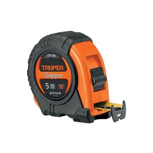 Flexómetro GRIPPER de 5 m con cinta de 19 mm, resistente a impactos. - TRUPER