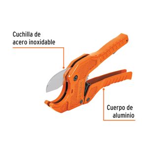 Cortador de tubos tipo tijera con capacidad de corte 1-5/8" (41 mm max) para PVC. - TRUPER