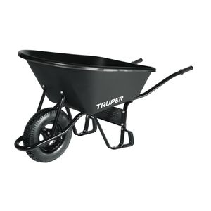 Carretilla con capacidad de carga de 580 kg, con concha plástica y rueda neumática. - TRUPER