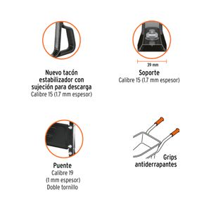 Carretilla con capacidad de carga de 580 kg, con concha plástica y rueda neumática. - TRUPER