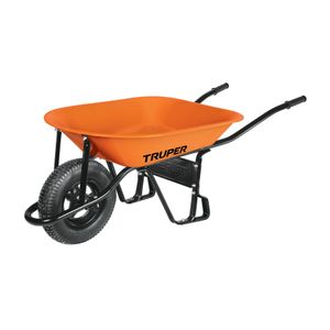 Carretilla con rueda neumática, con capacidad de carga de 580 kg, de 65 lts. - TRUPER