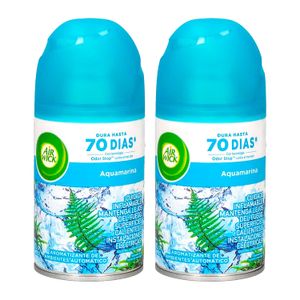 Ambiental Freshmatic aroma AQUAMARINA de 250 ml c/u de repuesto Pack x 2 unidades. - AIR WICK