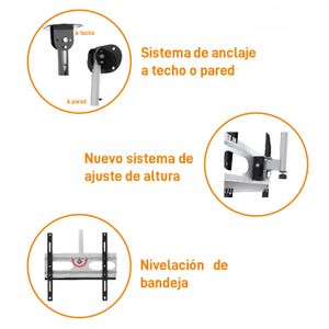 Soporte multiusos de techo o pared para televisores de 22" - 70" con altura adaptable. - SONYA