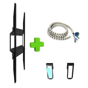 Soporte fijo para televisores de 37" a 90" pulgadas + soporte para decodificador. - SONYA
