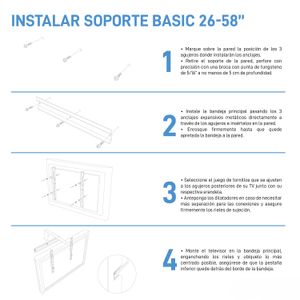 Soporte fijo para televisores de 26" - 58" pulgadas. - SONYA