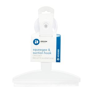 Limpia vidrio plástico color blanco con ventosa, para uso en baños. - IDESIGN
